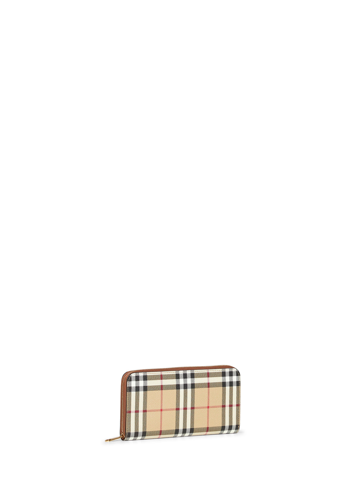 Burberry Women Archive Beige And Brier Brown Check Zip-Around Wallet
