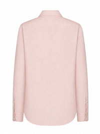 Burberry Women Pink Cotton Poplin Shirt With Ekd Embroidery