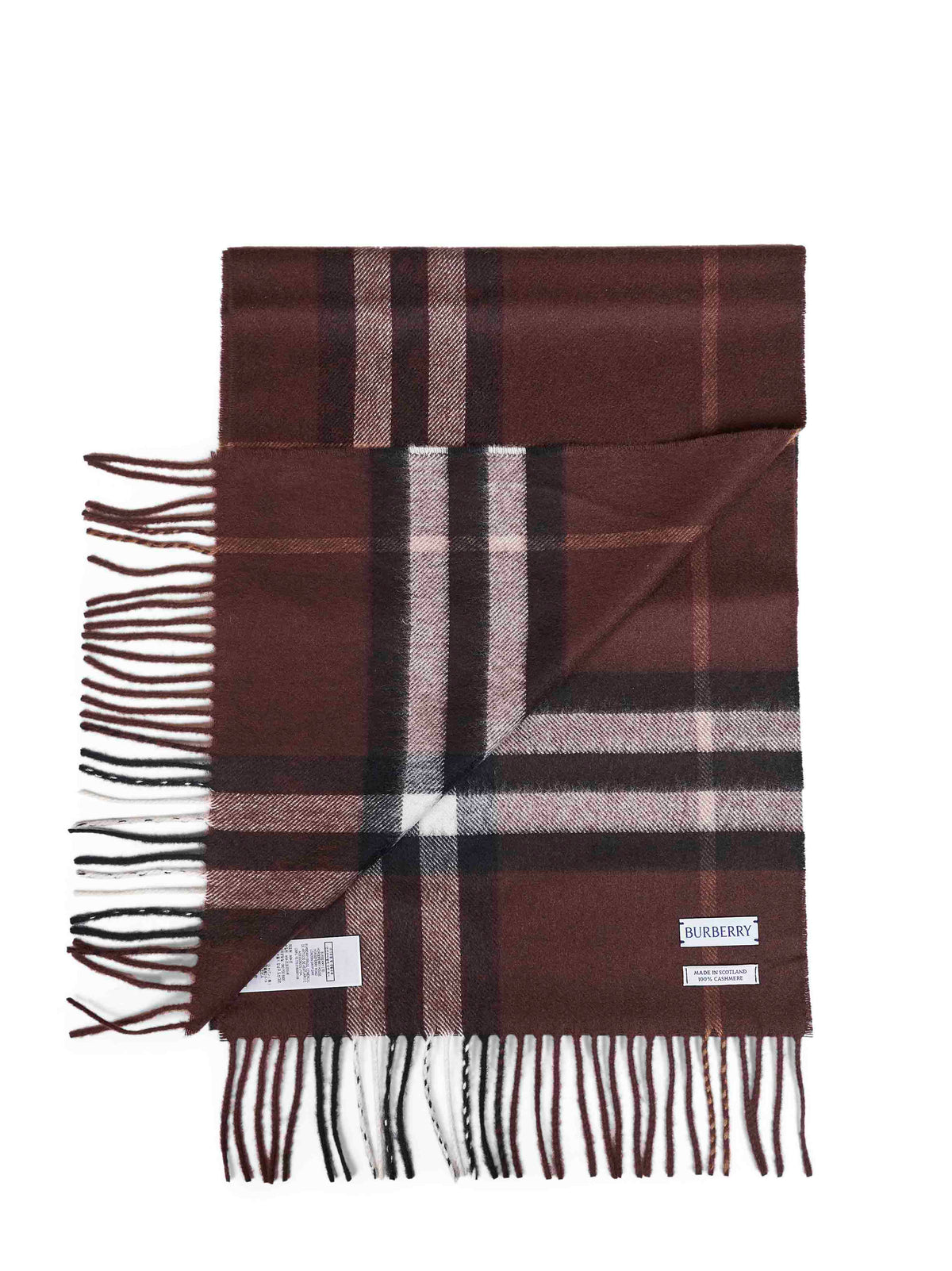 Burberry Women Treacle Brown Check Cashmere Scarf