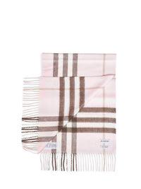Burberry Women Bow Pink Check Cashmere Scarf
