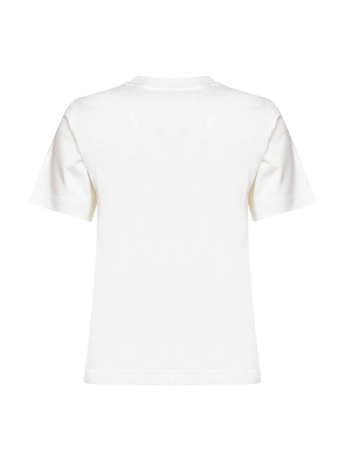 Burberry Women Chalk White Cotton Ekd Check T-Shirt