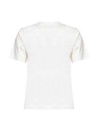 Burberry Women Chalk White Cotton Ekd Check T-Shirt