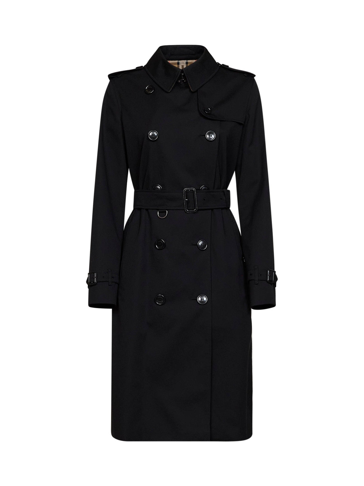Burberry Women Black Heritage Kensington Long Trench Coat