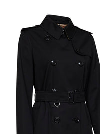 Burberry Women Black Heritage Kensington Long Trench Coat