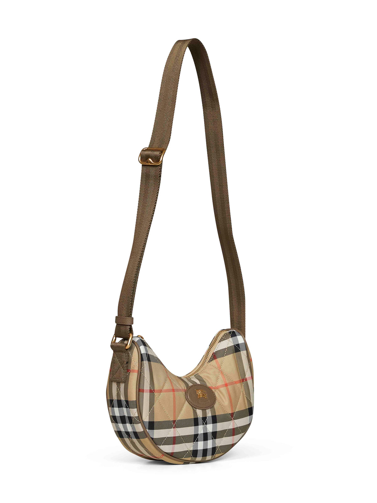 Burberry Women Sand Beige Horseshoe Crossbody Bag