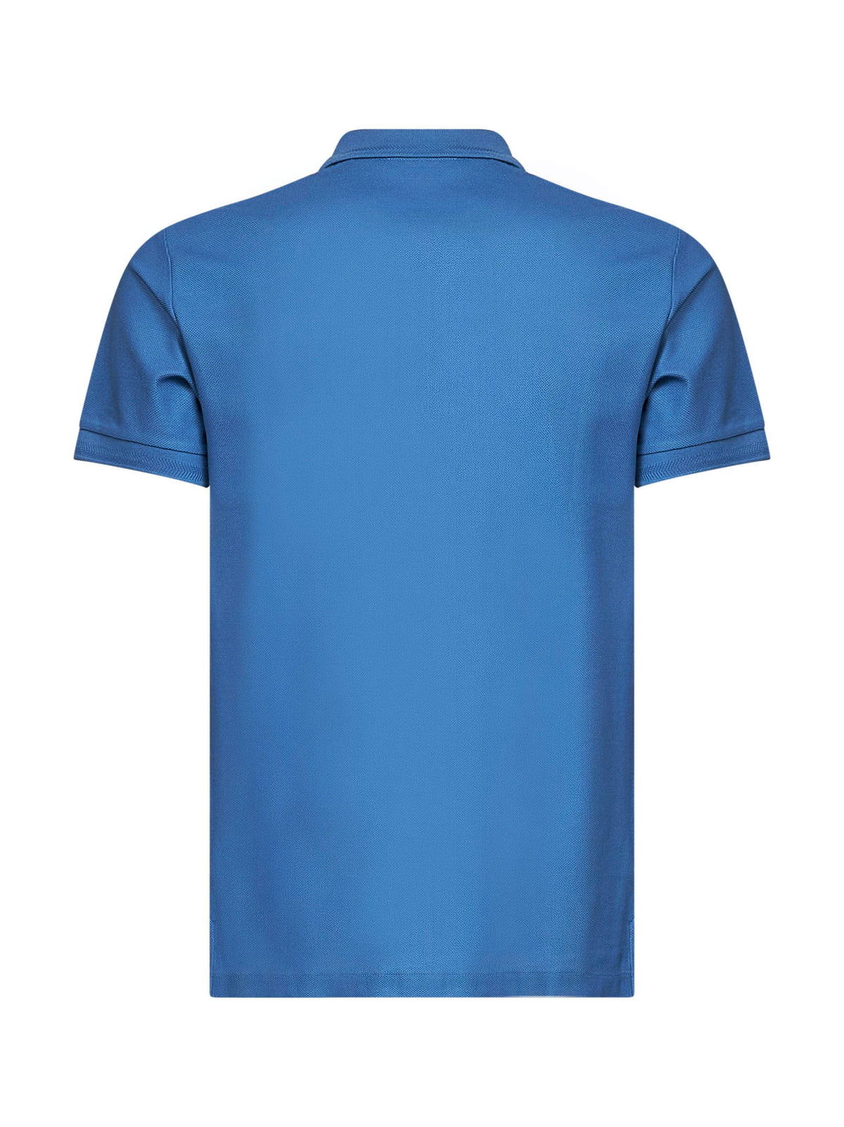 Burberry Men Pool Blue Cotton Pique Polo Shirt With Embroidered Ekd