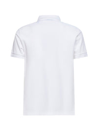 Burberry Men White Cotton Pique Polo Shirt With Ekd Embroidery