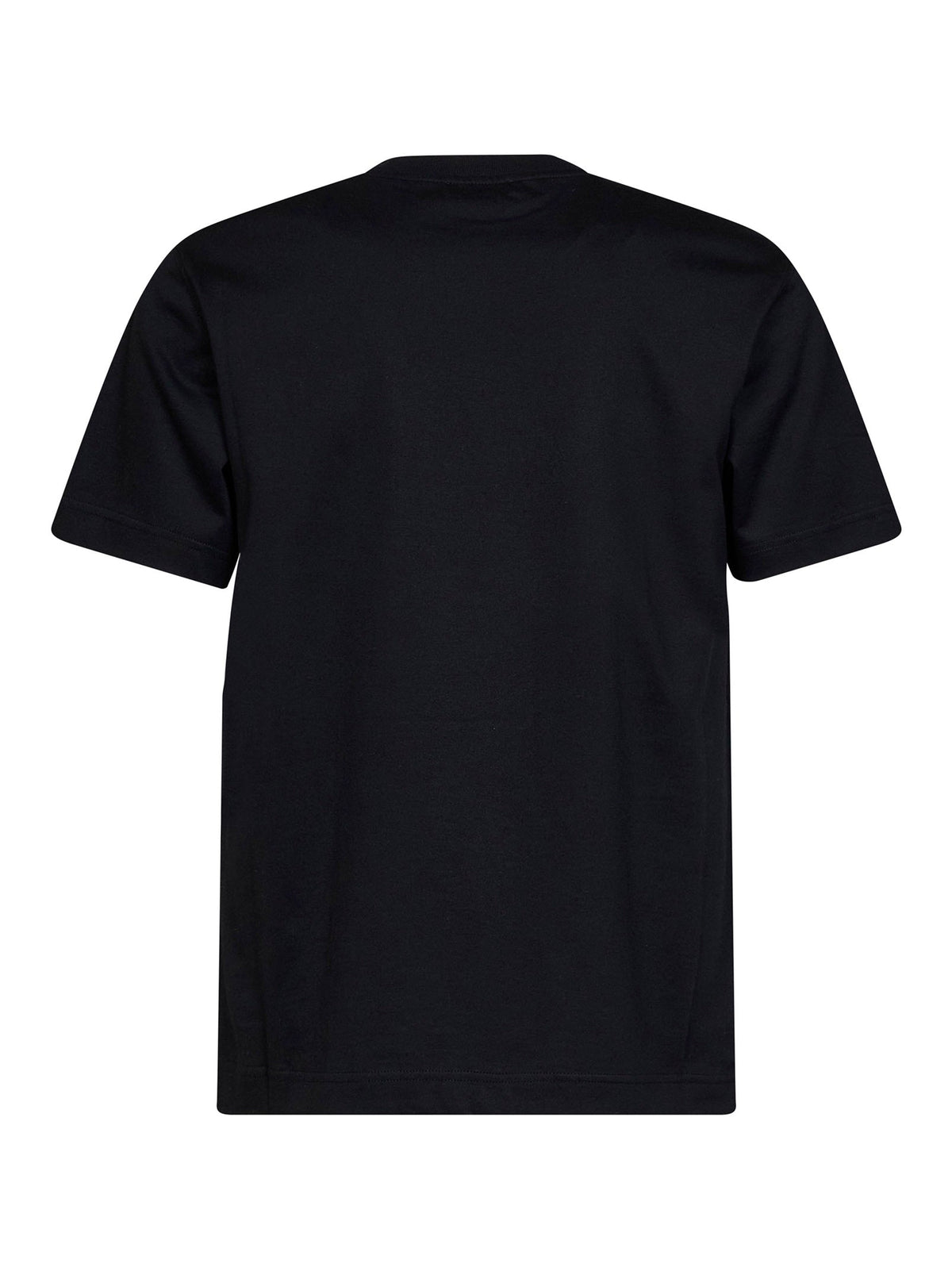 Burberry Men Black Cotton T-Shirt With Knight Patch