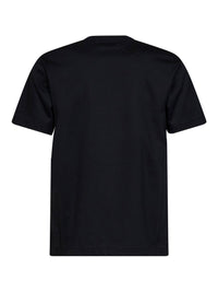Burberry Men Black Cotton T-Shirt With Knight Patch