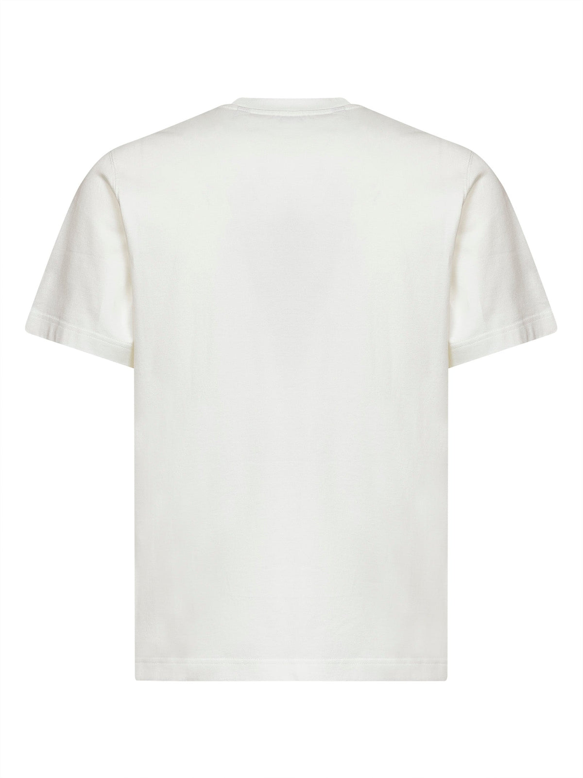 Burberry Men Chalk White Cotton T-Shirt With Knight Patch