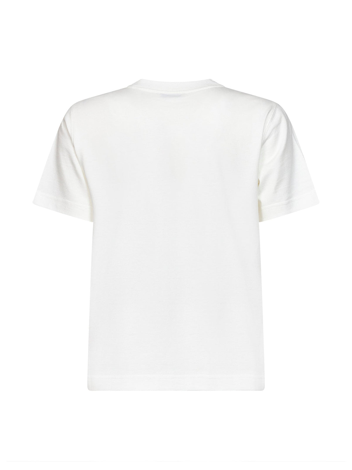 Burberry Women Chalk White Cotton T-Shirt With Knight Check