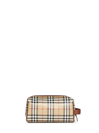 Burberry Men Beige And Brown Canvas Burberry Check Beauty Case<Br/>