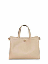 Burberry Women Beige Cotswolds Leather Tote Bag<Br/>