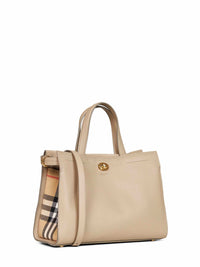 Burberry Women Beige Cotswolds Leather Tote Bag<Br/>