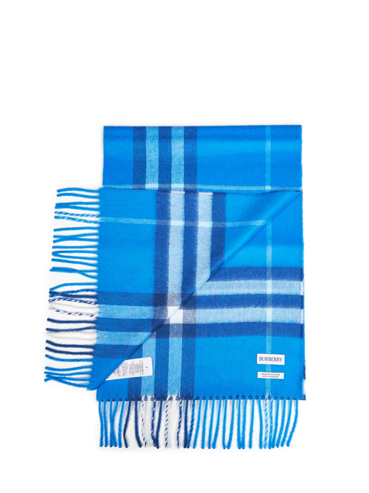 Burberry Women Lido Blue Check Cashmere Scarf