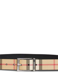 Burberry Men Archive Beige And Black Check Reversible Belt