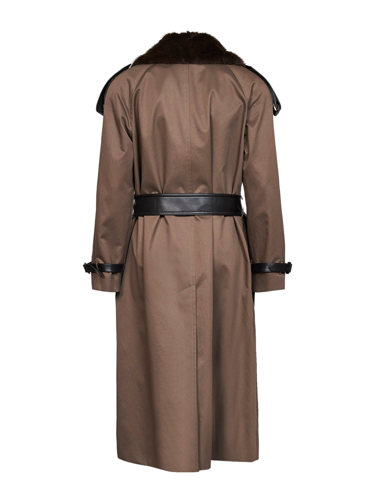 Burberry Women Sepia Brown Gabardine Roseville Long Trench Coat
