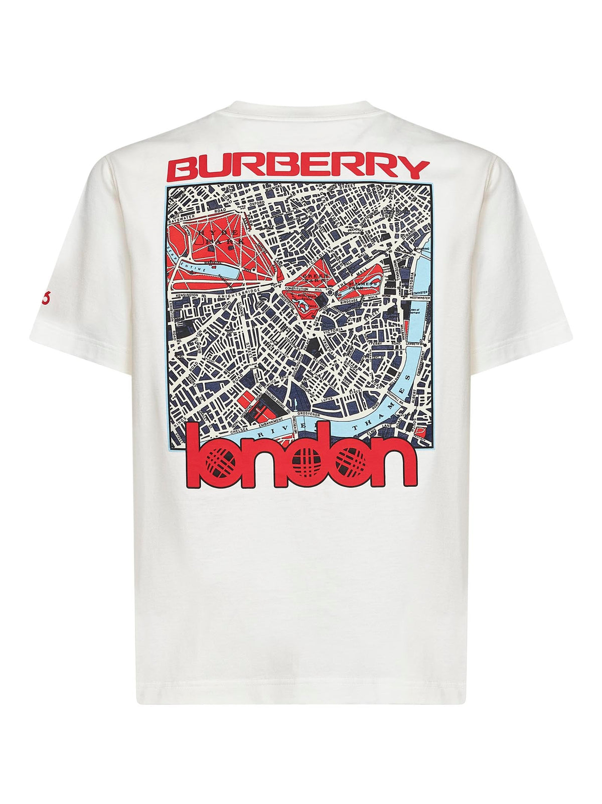 Burberry Men Chalk Cotton T-Shirt With London Map Print