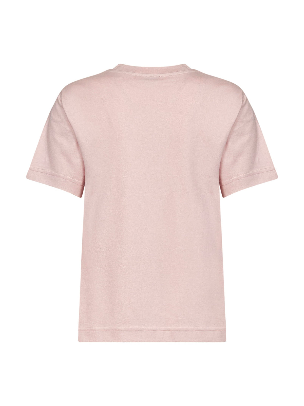 Burberry Women Bouquet Pink Cotton T-Shirt With Check Patch