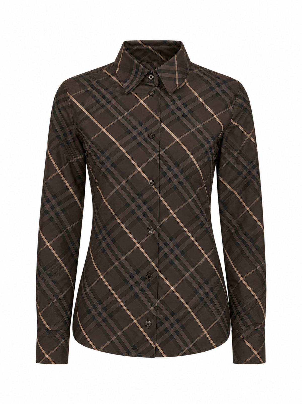 Burberry Women Multicolored Burbery Check Pattern Slim-Fil Shirt <Br/>