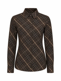 Burberry Women Multicolored Burbery Check Pattern Slim-Fil Shirt <Br/>