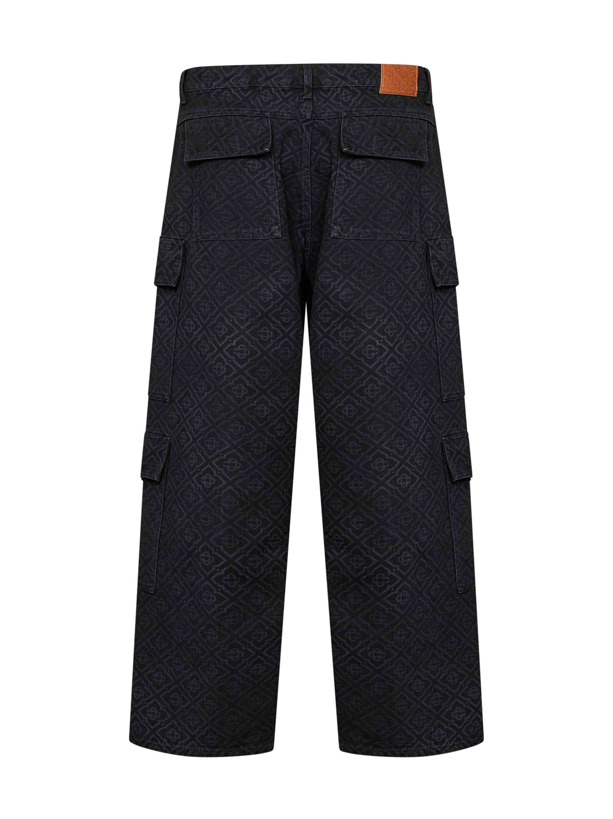 Casablanca Men Black Cotton Denim Monogram Cargo Jeans