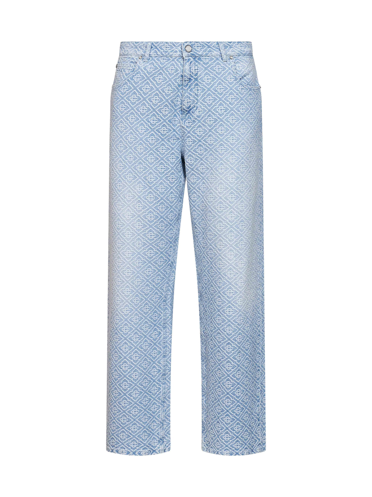 CASABLANCA Casablanca Men Light Blue Denim Washed Monogram Jeans