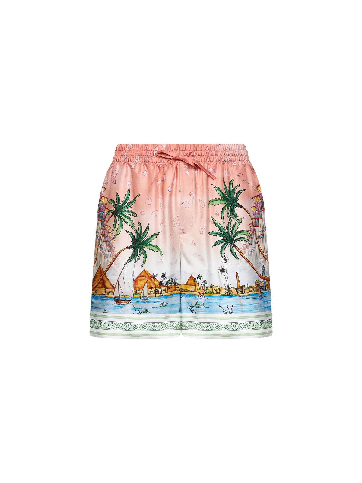 Casablanca Men Pink Printed Silk Ethereal Shorts