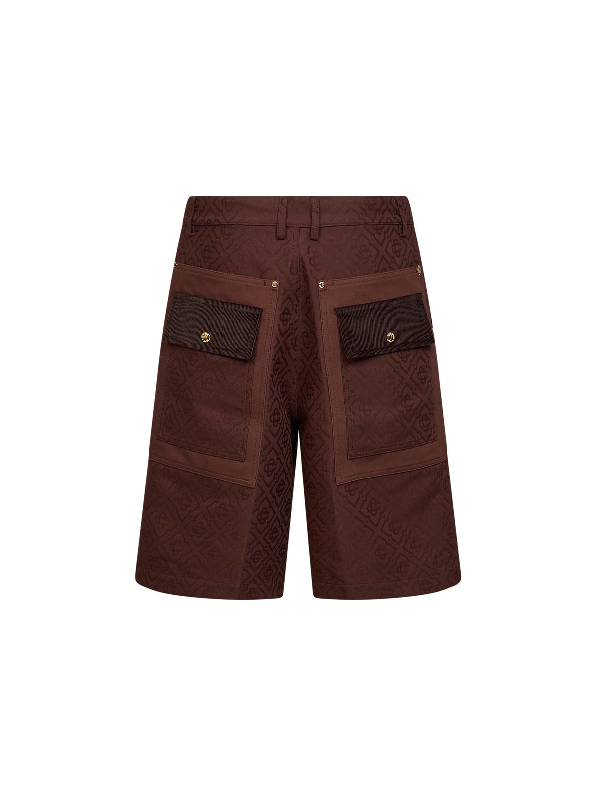 Casablanca Men Dark Brown Cotton Monogram Cargo Shorts