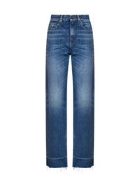 Chloé Women Dark Cobalt Denim High-Rise Straight-Leg Jeans