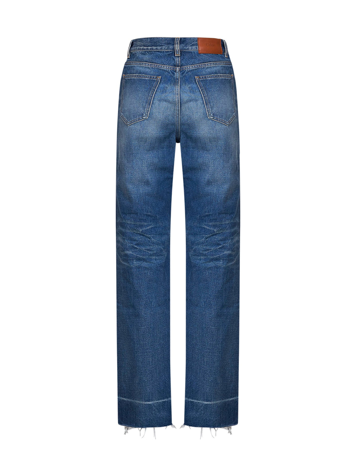 Chloé Women Dark Cobalt Denim High-Rise Straight-Leg Jeans