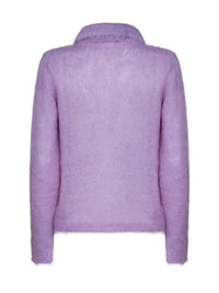 Chloé Women Lavender Alpaca Blend Brushed Knit Polo Shirt