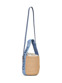 Chloé Women Ashes Blue Woody Small Basket Bag