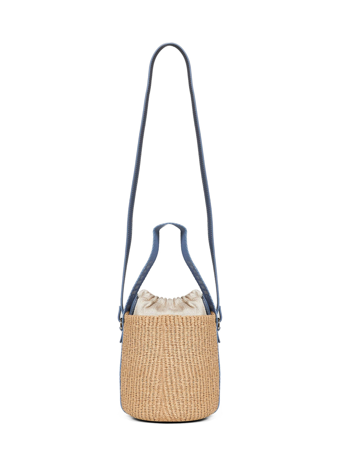 Chloé Women Ashes Blue Woody Small Basket Bag