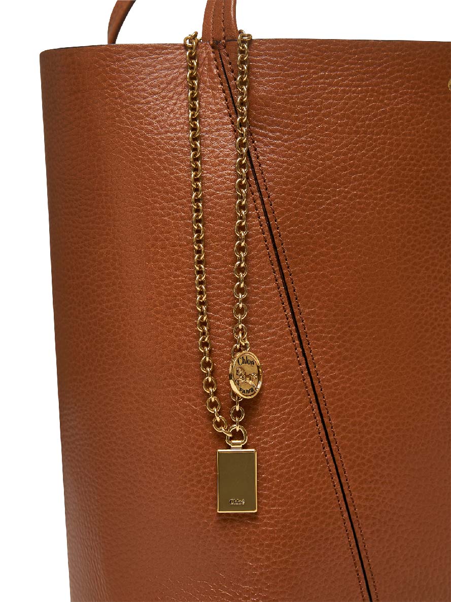 Chloé Women Clay Brown Chloé Spin Tote Bag
