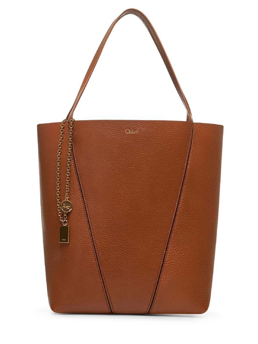 Chloé Women Clay Brown Chloé Spin Tote Bag