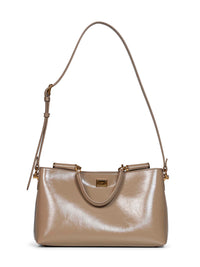 Dolce & Gabbana Women Taupe Vittoria Medium Handbag With Shoulder Strap