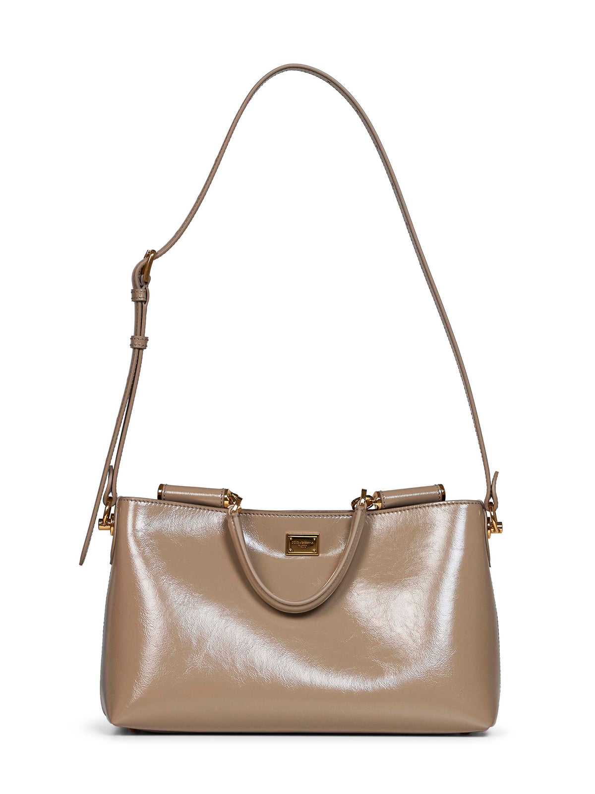 Dolce & Gabbana Women Taupe Vittoria Medium Handbag With Shoulder Strap