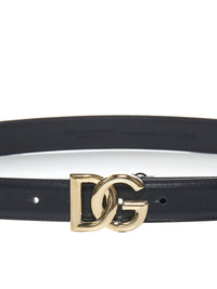 Dolce & Gabbana Women Calfskin Belt With Dg Logo
