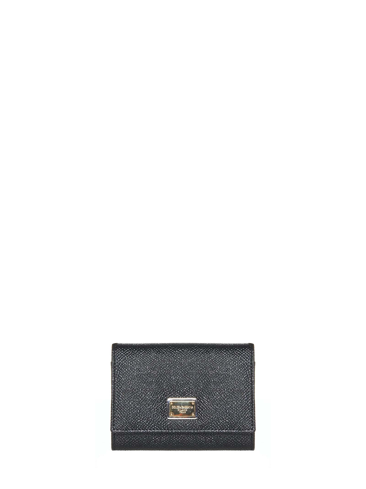 Dolce & Gabbana Women Black Dauphine Leather Wallet