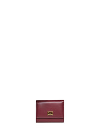 Dolce & Gabbana Women Burgundy Plongé Calfskin Leather Wallet