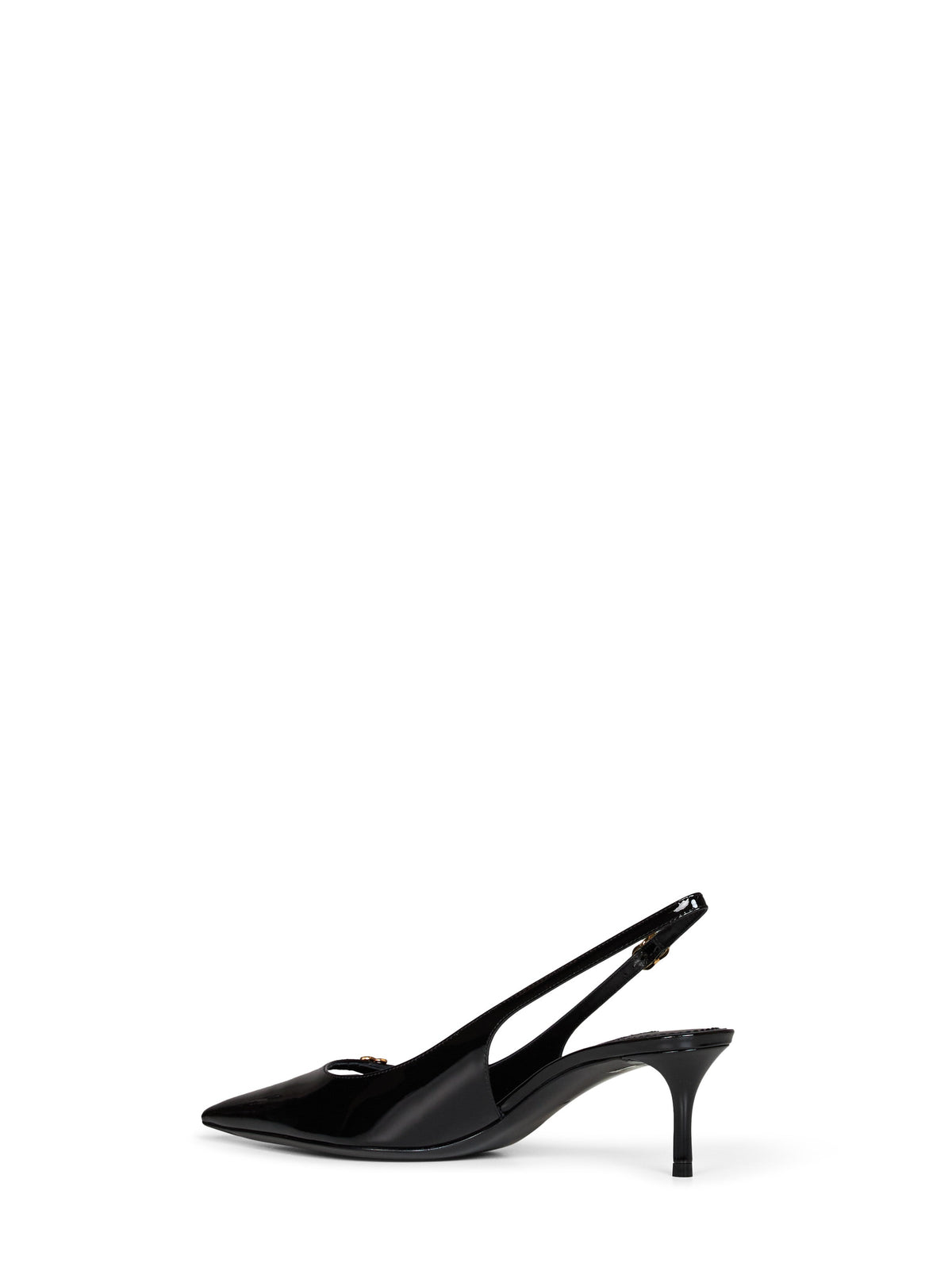 Dolce & Gabbana Women Black Patent Leather Slingback Pumps With Dg Logo