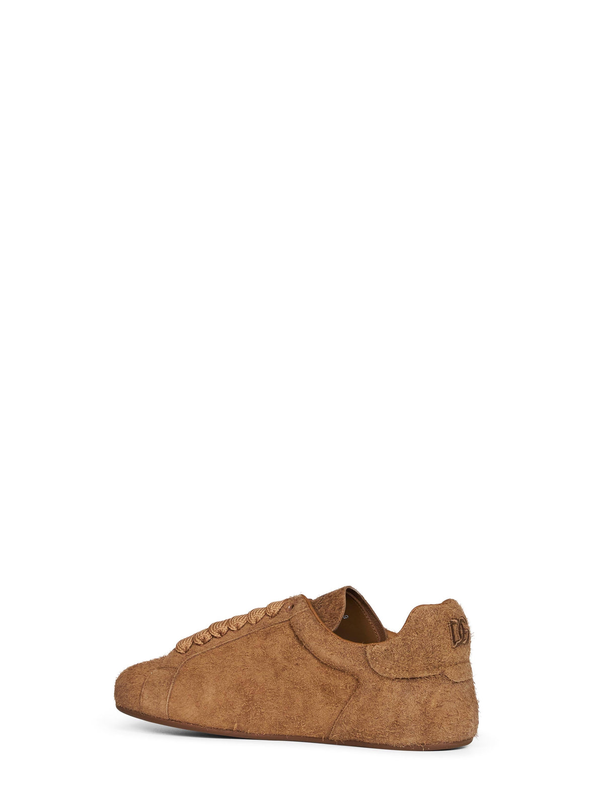 Dolce & Gabbana Men Light Brown Suede Split Leather Portofino Soft Sneakers