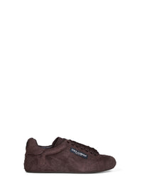 Dolce & Gabbana Men Dark Brown Suede Split Leather Portofino Soft Sneakers