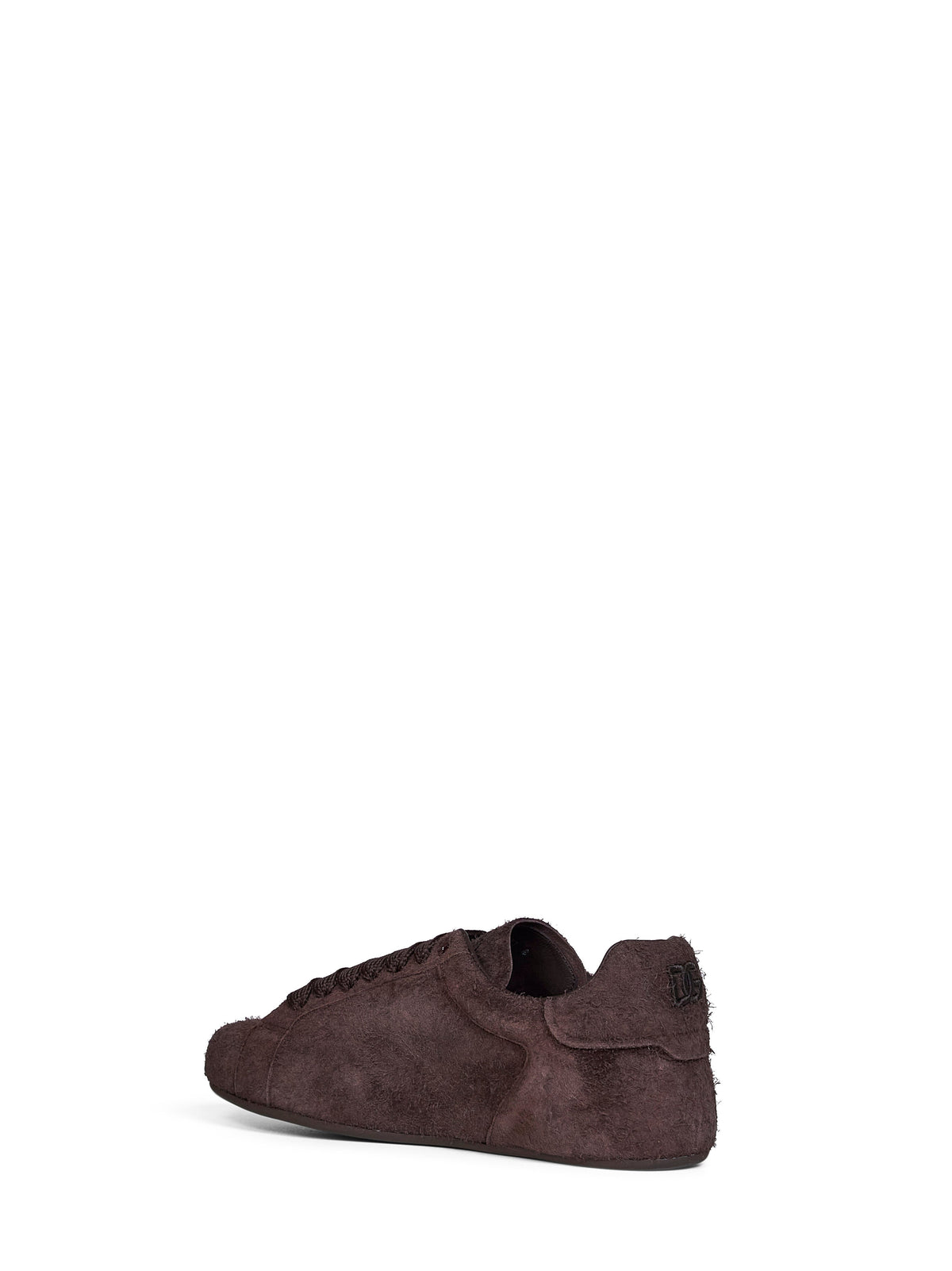 Dolce & Gabbana Men Dark Brown Suede Split Leather Portofino Soft Sneakers