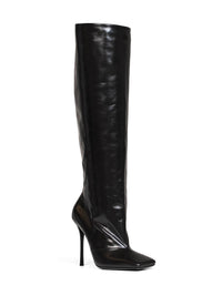 Dolce & Gabbana Women Black Glossy Calfskin Leather Knee-High Boots
