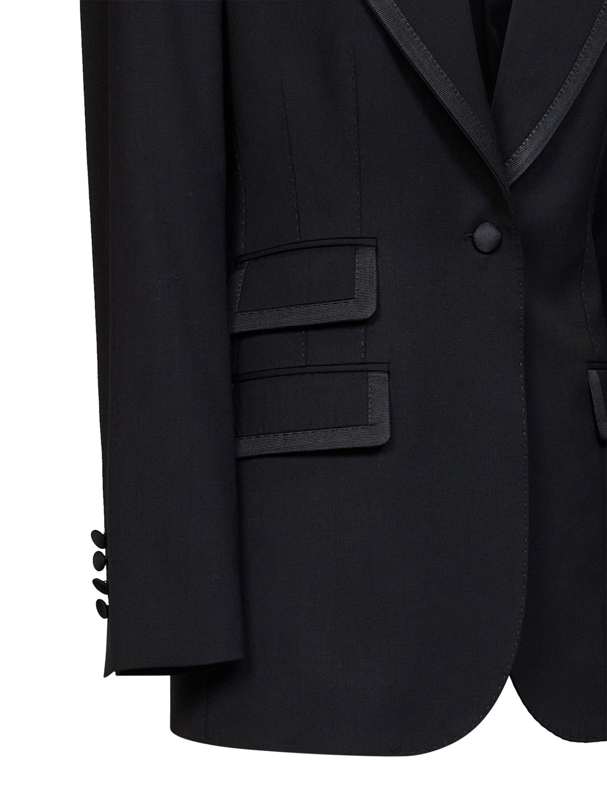 Dolce & Gabbana Women Black Stretch Twill Turlington Single-Breasted Jacket