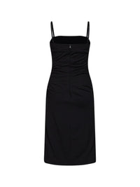 Dolce & Gabbana Women Black Stretch Jersey Draped Midi Dress