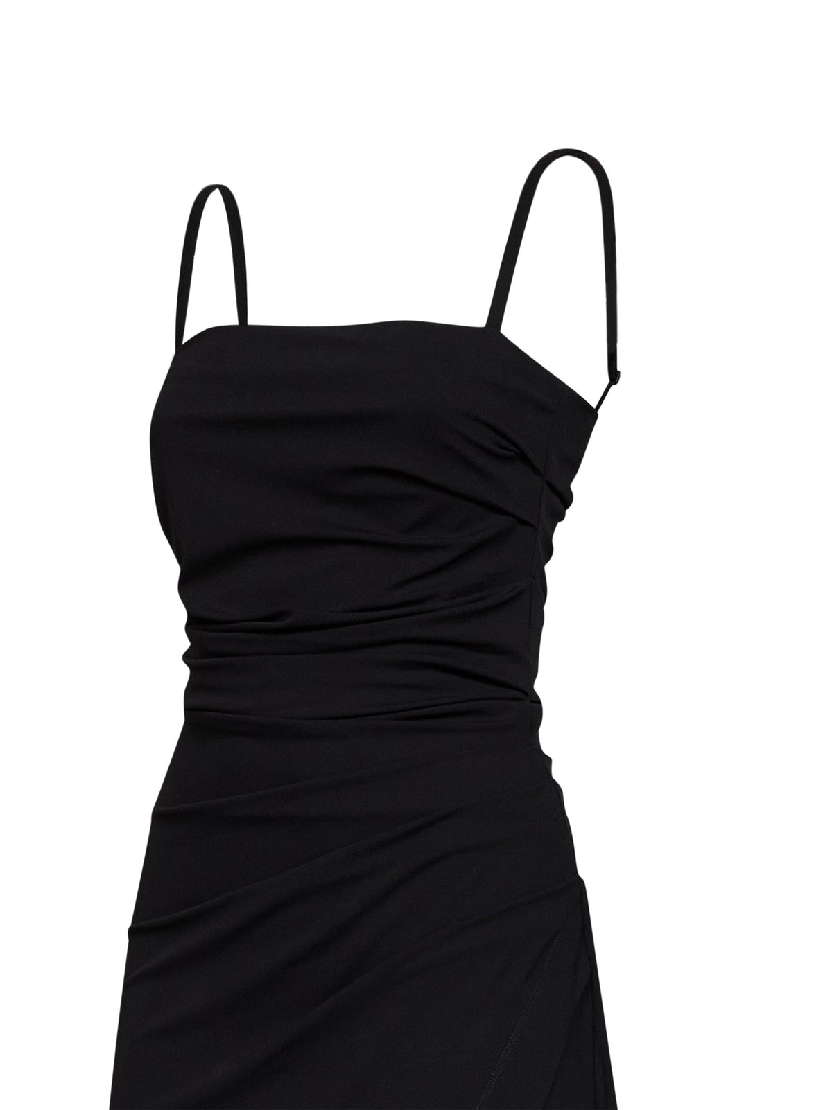 Dolce & Gabbana Women Black Stretch Jersey Draped Midi Dress