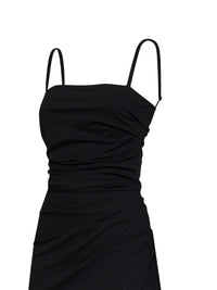 Dolce & Gabbana Women Black Stretch Jersey Draped Midi Dress